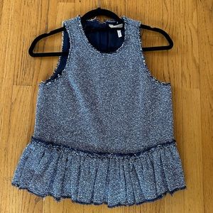 Rebecca taylor tweed top in navy